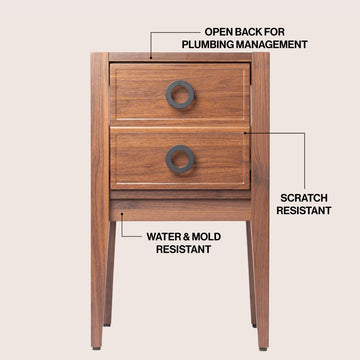 Corbin Modern Classic 1-Drawer Bath Vanity Base Only (Sink Basin Not Included)